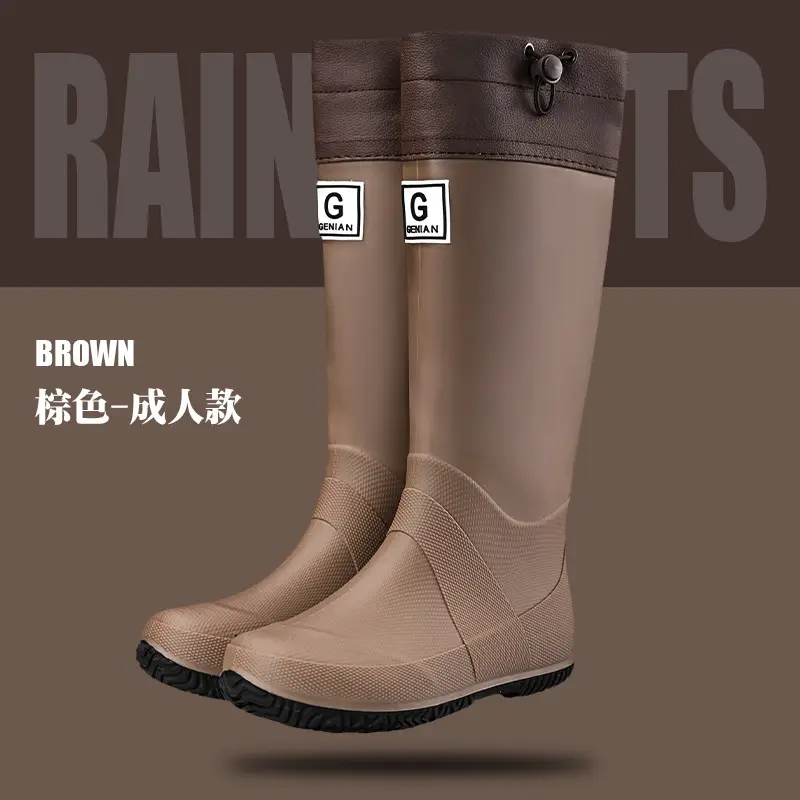 Foldable Children's Long Edge Rain Boots Waterproof Non-Slip Outdoor Camping Fashion Internet Popular High Rain Boots for Men and Women - Image 4
