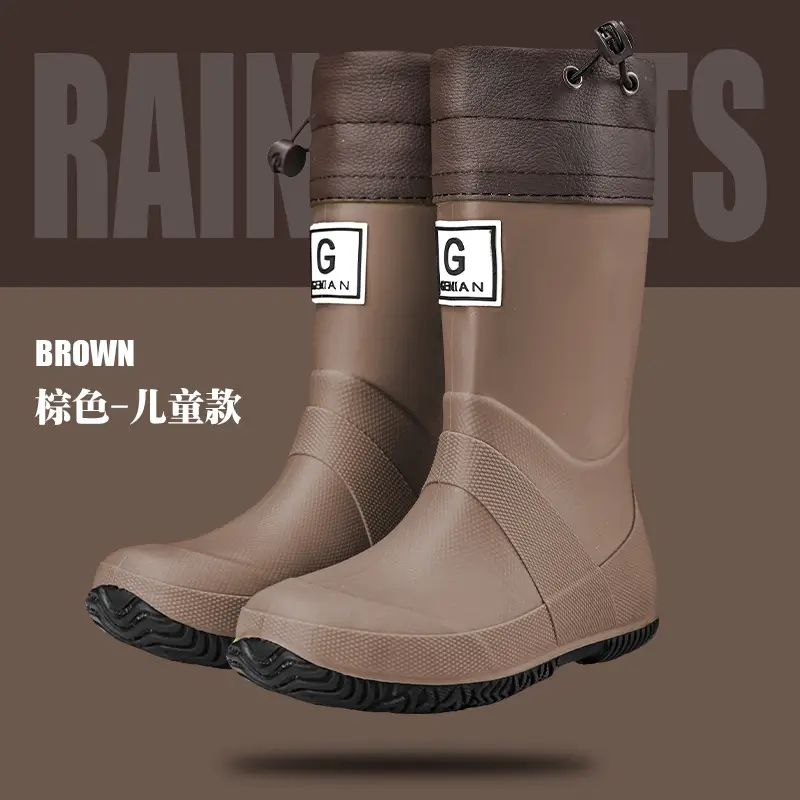 Foldable Children's Long Edge Rain Boots Waterproof Non-Slip Outdoor Camping Fashion Internet Popular High Rain Boots for Men and Women - Image 8