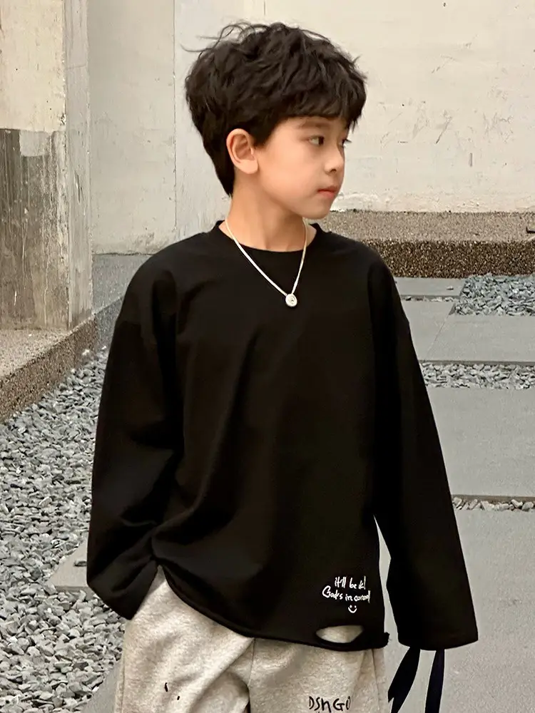 Boys Long Sleeve T-Shirt White Plaid Pants Spring 2025 - Image 7