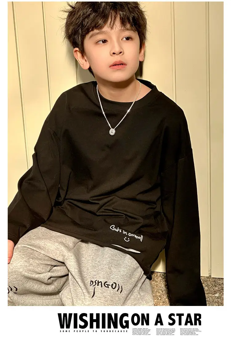Boys Long Sleeve T-Shirt White Plaid Pants Spring 2025 — feature 13