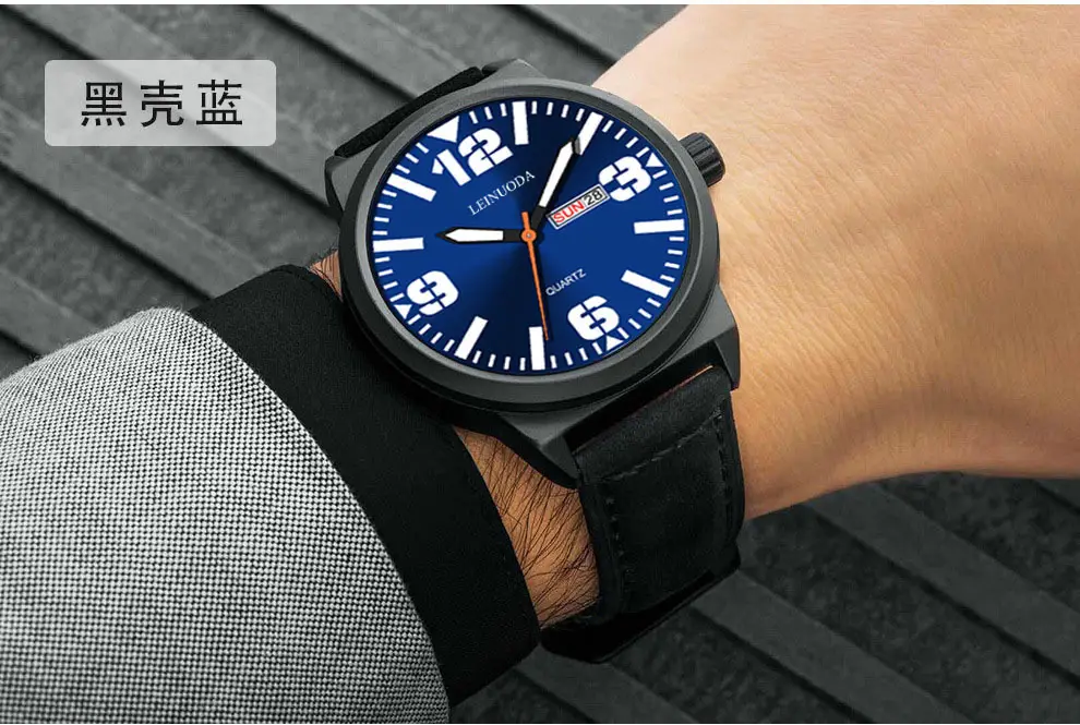 Men's Waterproof Large Dial Quartz Watch Belt — feature 11