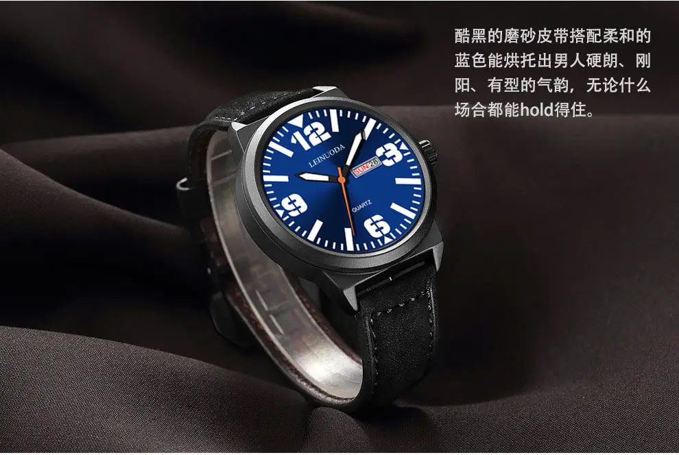 Men's Waterproof Large Dial Quartz Watch Belt — feature 12