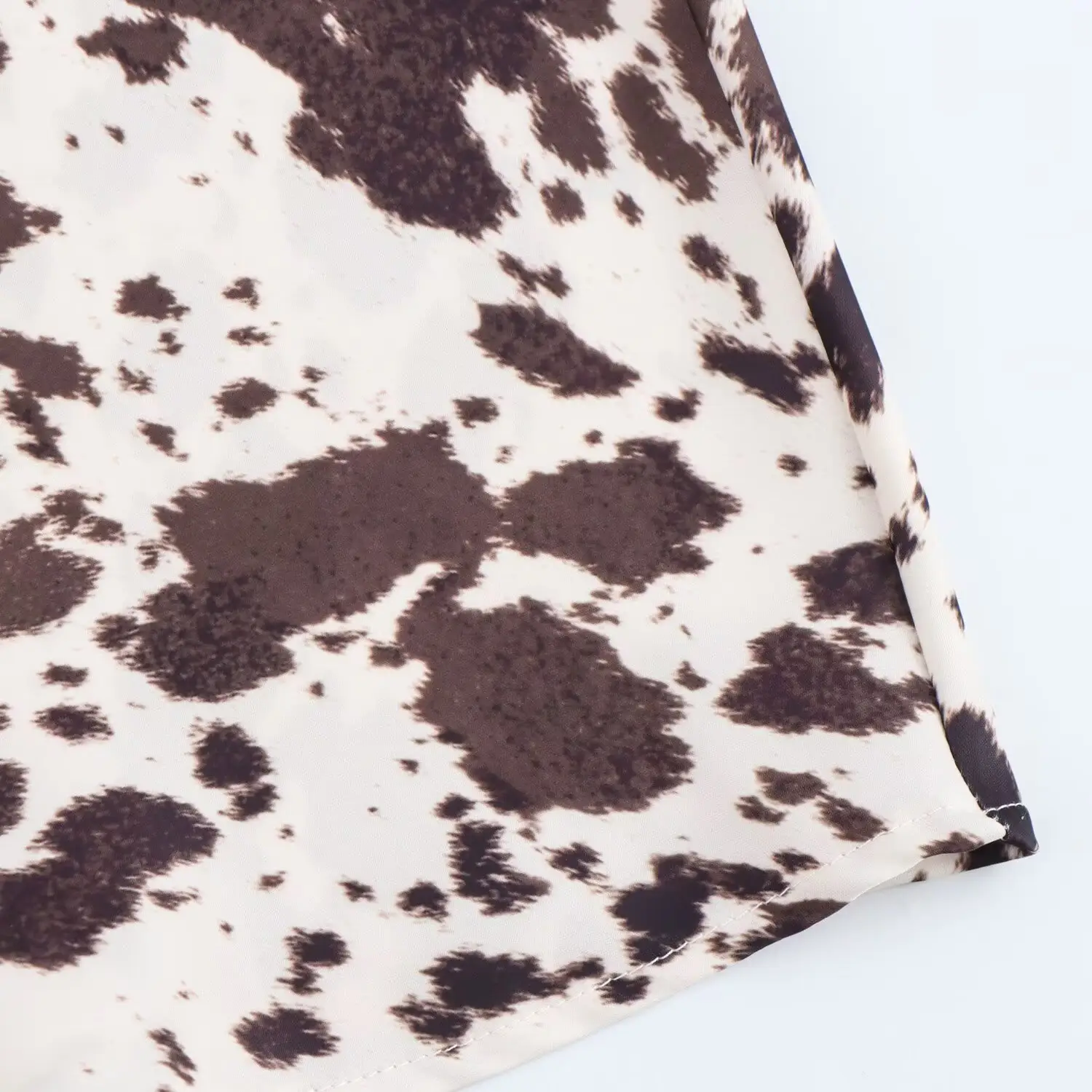 Cow Print Belted Silk Satin Mid-Length Skirt — feature 7