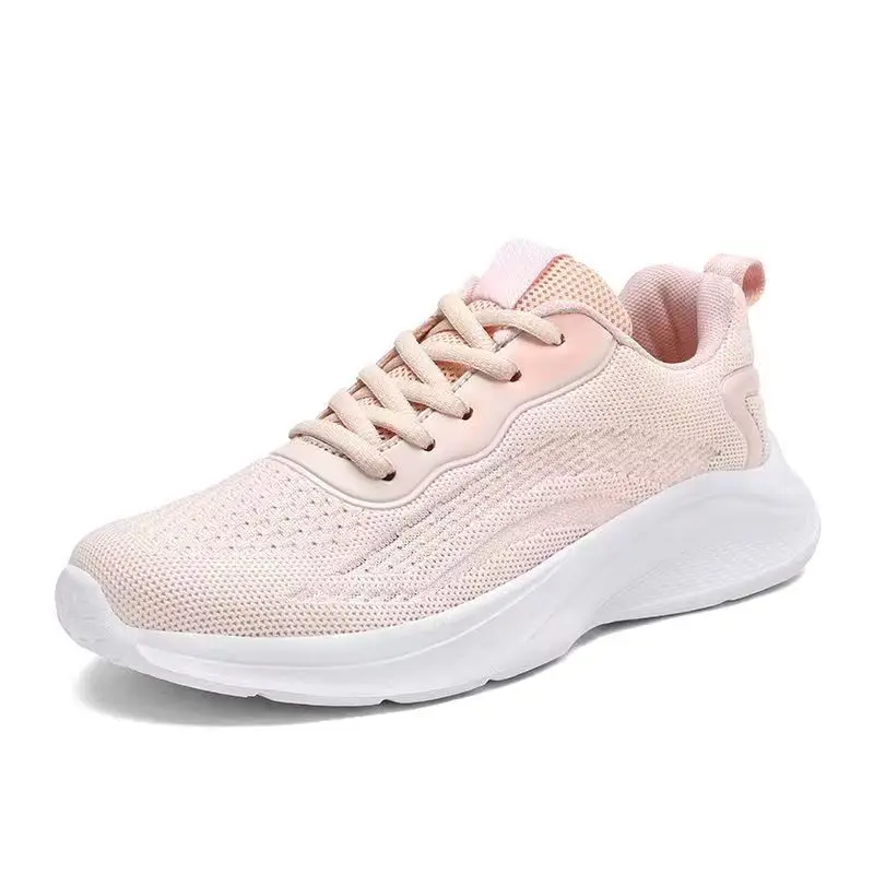 Cross-Border Wholesale Fashion Women's Shoes Student Outdoor Soft-Soled Running Shoes Trendy Thick-Soled Mesh Lightweight Breathable Sports Shoes