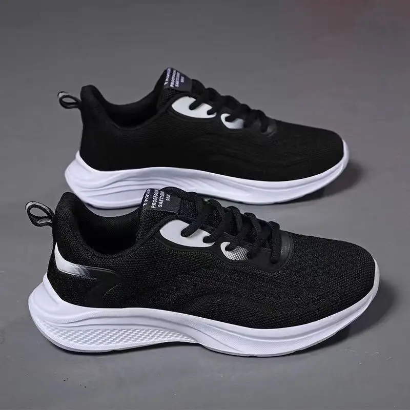 Cross-Border Wholesale Fashion Women's Shoes Student Outdoor Soft-Soled Running Shoes Trendy Thick-Soled Mesh Lightweight Breathable Sports Shoes