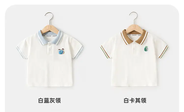 Kaka Panda Boys Red Striped Polo Shirt Summer — feature 7