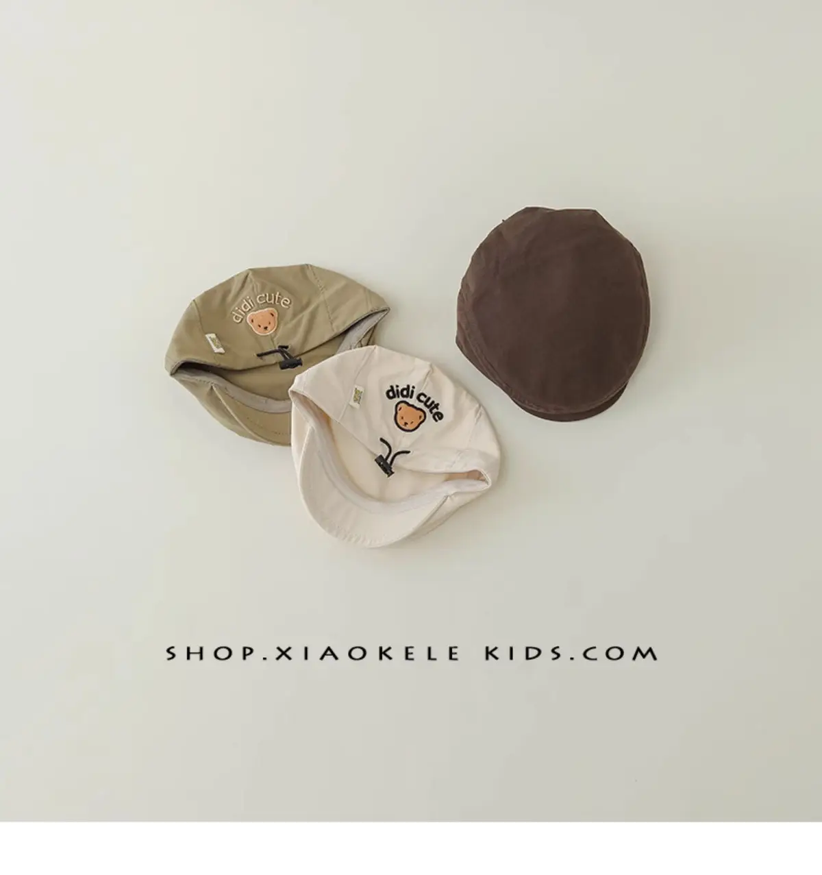 Black Super Cute Bear Baby Beret Cap Spring Autumn — feature 11