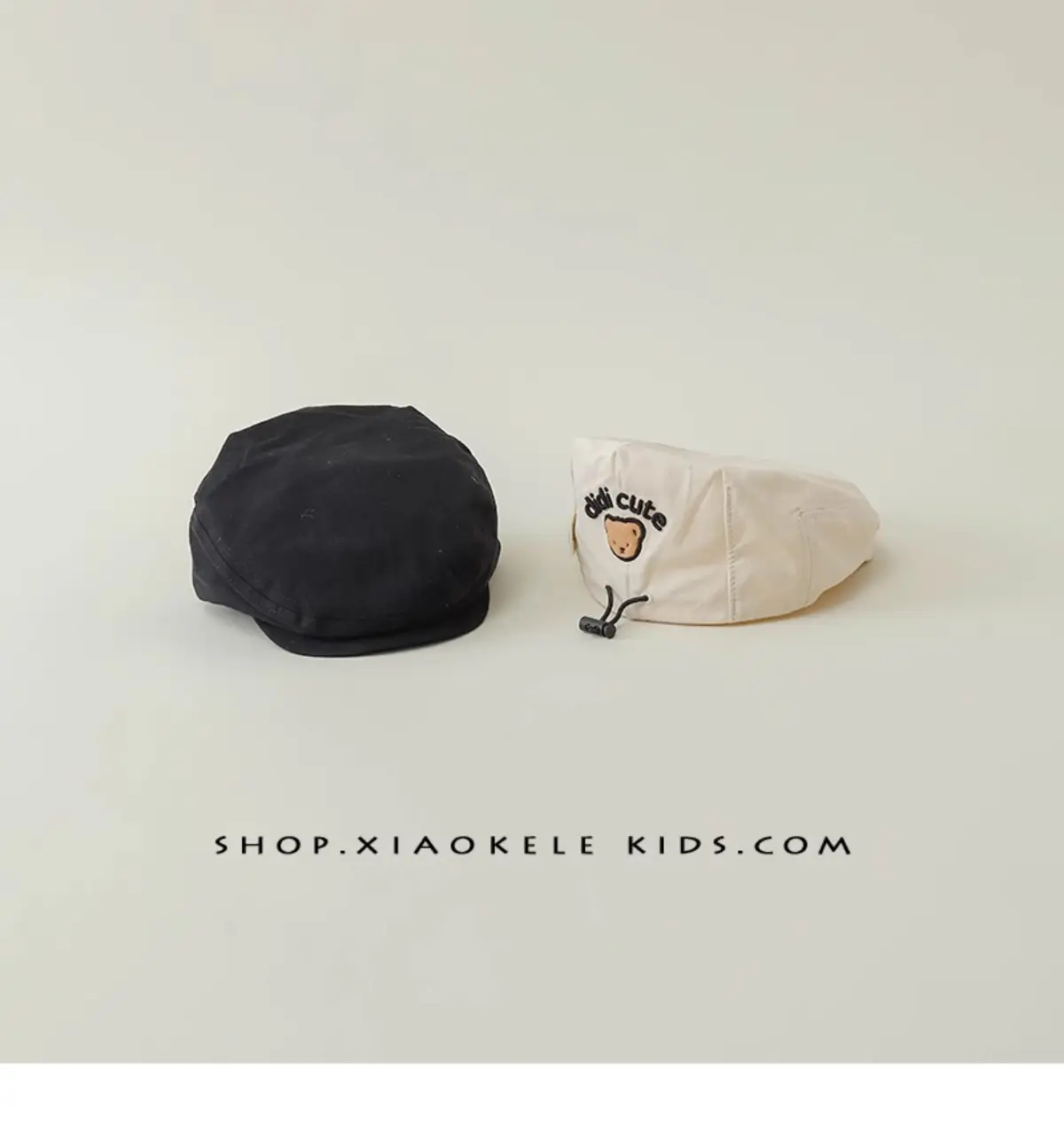 Black Super Cute Bear Baby Beret Cap Spring Autumn — feature 12