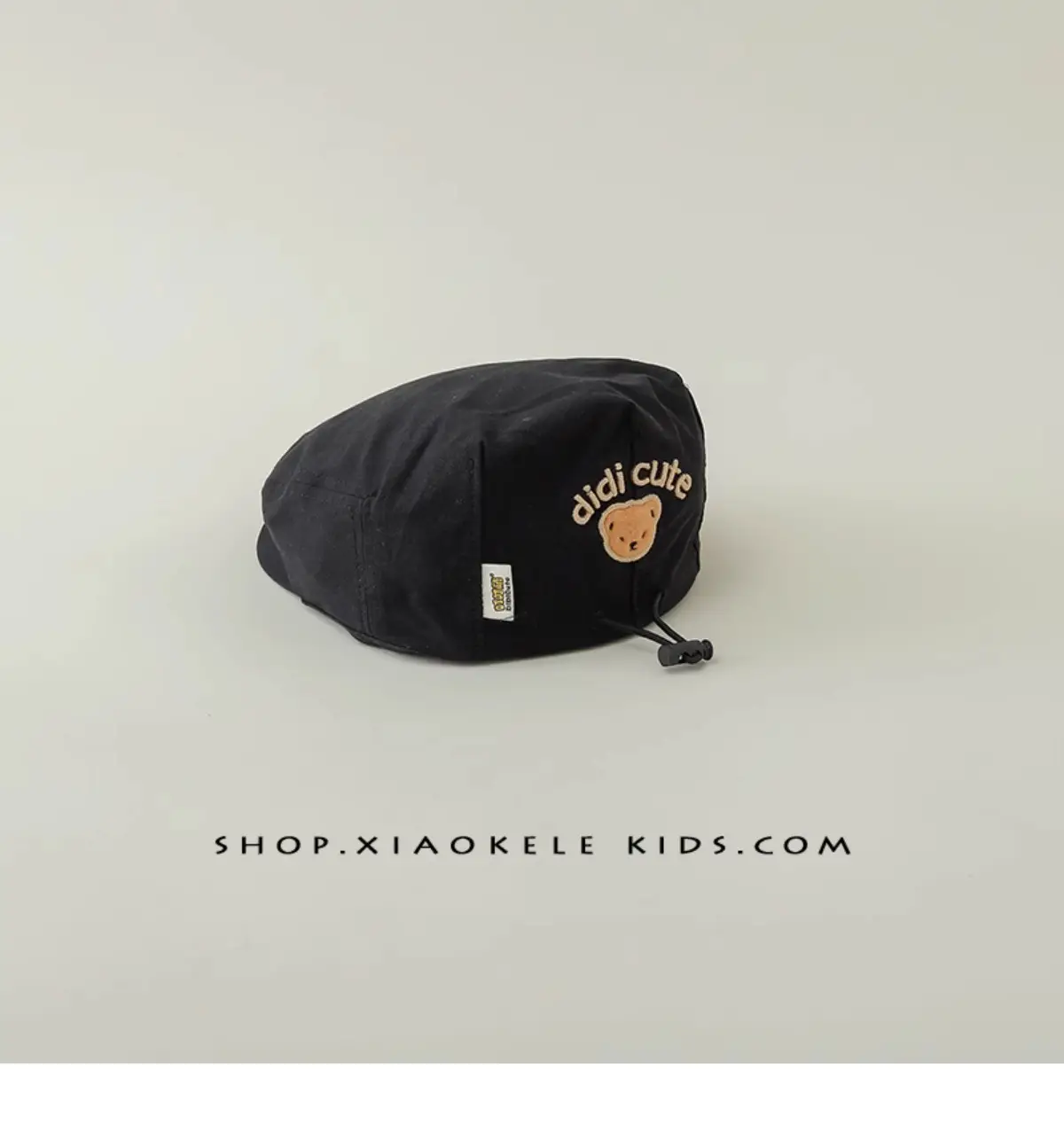 Black Super Cute Bear Baby Beret Cap Spring Autumn — feature 18