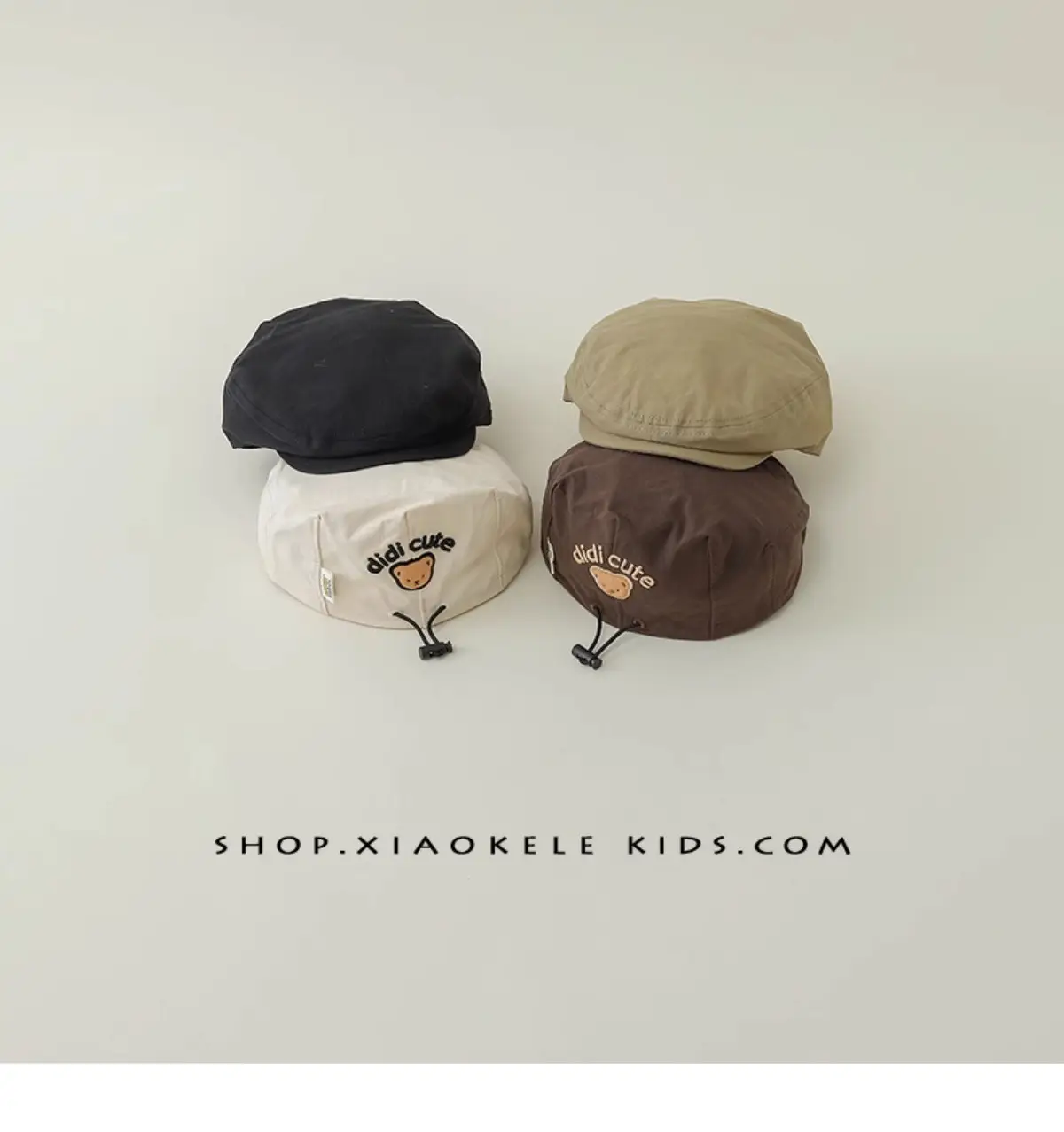 Black Super Cute Bear Baby Beret Cap Spring Autumn — feature 3