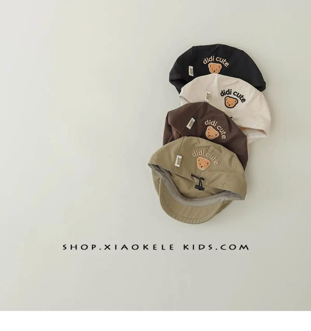 Black Super Cute Bear Baby Beret Cap Spring Autumn — feature 4
