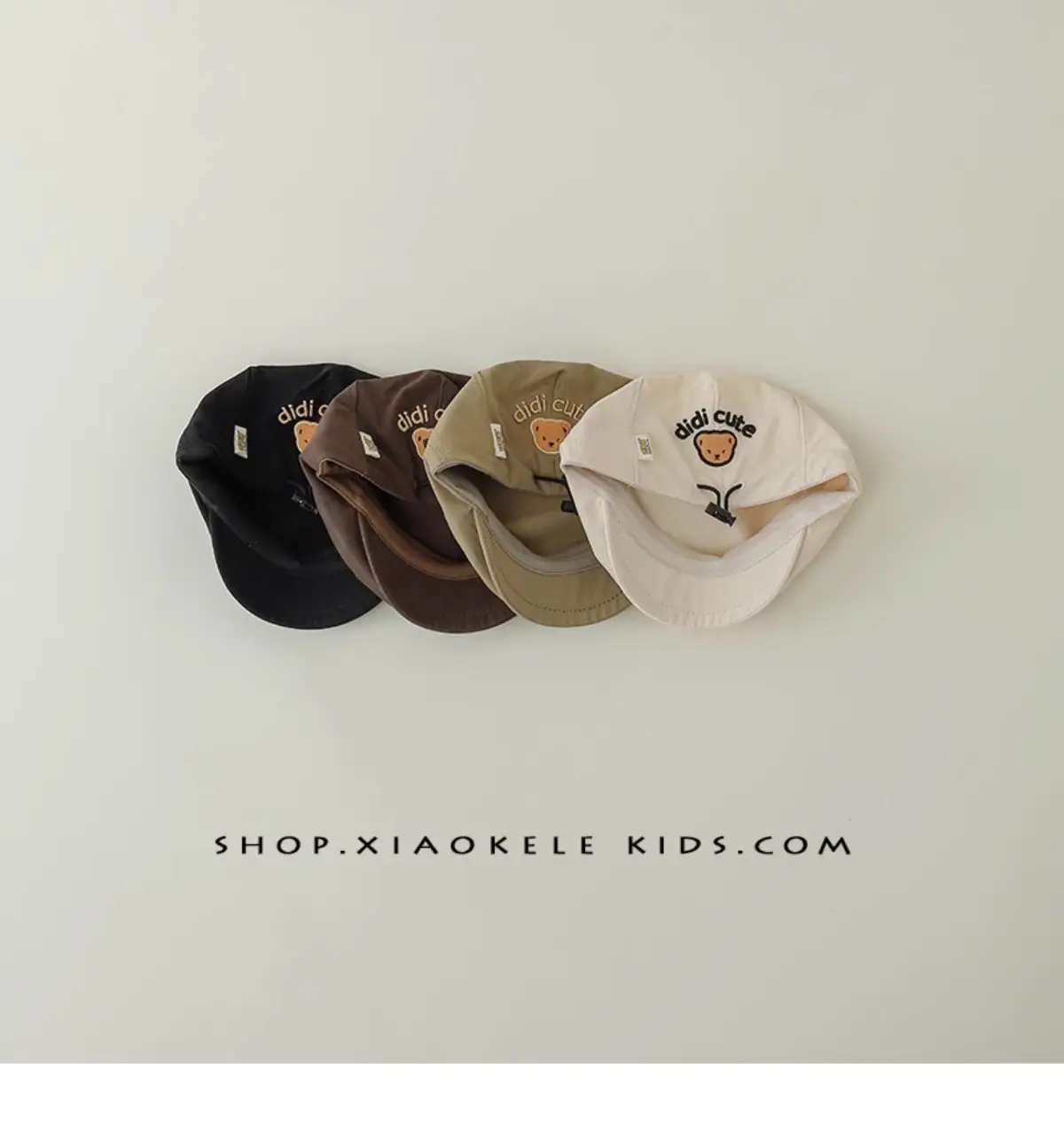 Black Super Cute Bear Baby Beret Cap Spring Autumn — feature 5