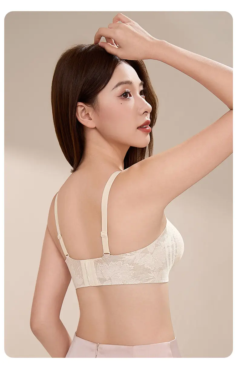 Light Luxury Lace Traceless Adjustable Underwear Mesh Stitching Deep V Sexy Bra Lightweight Soft Support 7A Anti-bacterial Cool — feature 17