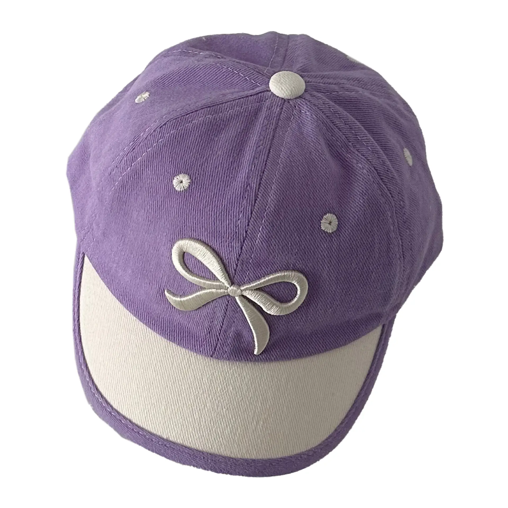 Purple Bow Short-Brim Baseball Cap for Boys Girls - Image 7