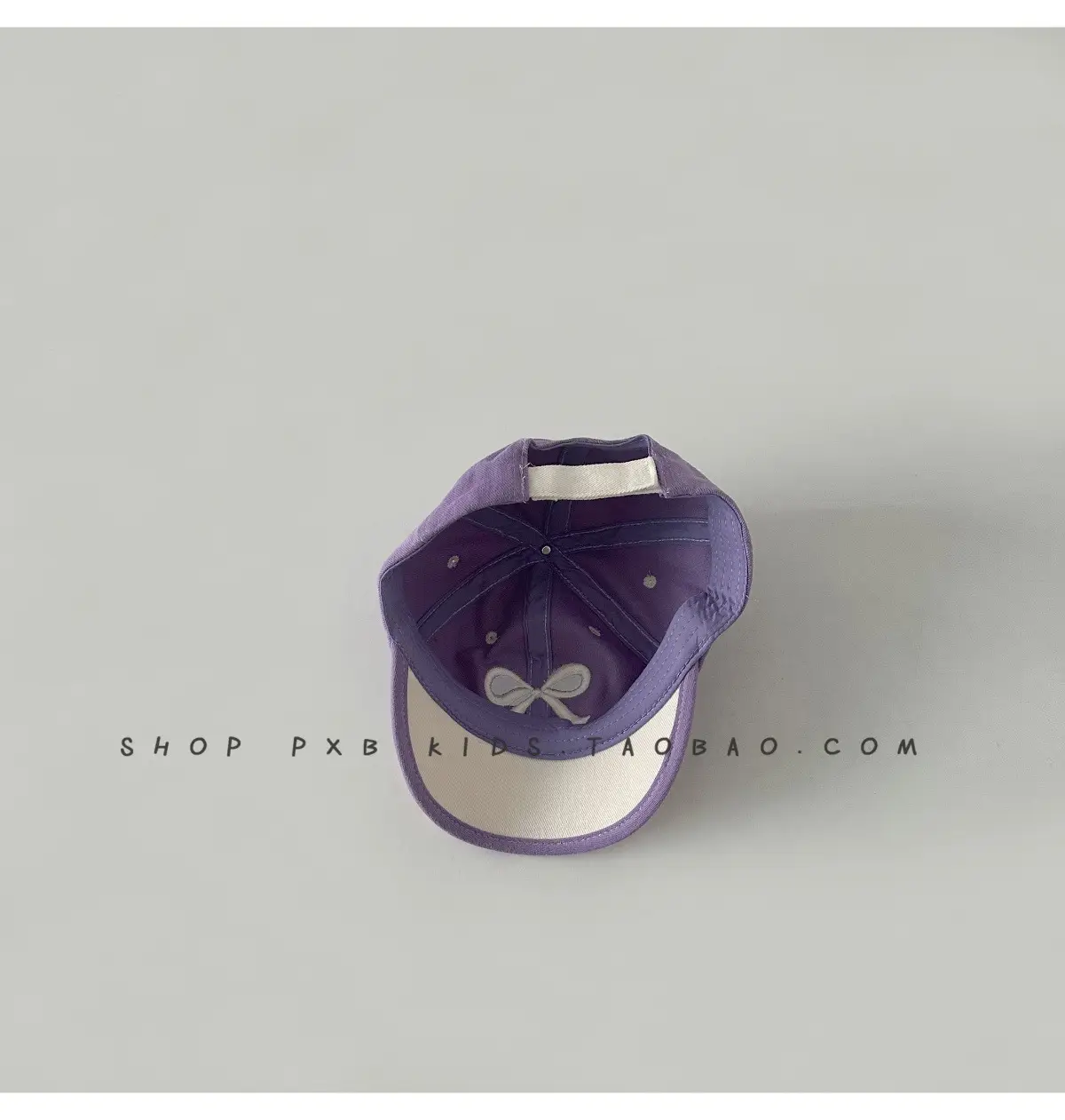 Purple Bow Short-Brim Baseball Cap for Boys Girls — feature 12