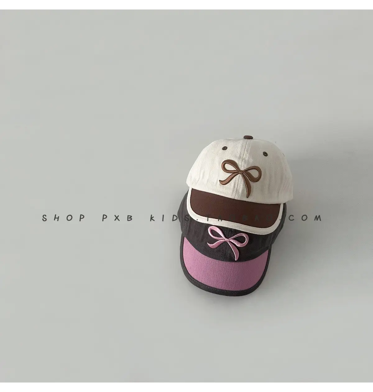 Purple Bow Short-Brim Baseball Cap for Boys Girls — feature 9