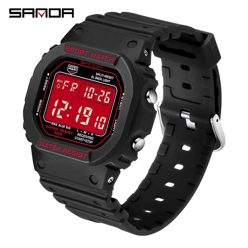 Sanda Green Digital Sport Watch with Water Resistant 11:39 Display