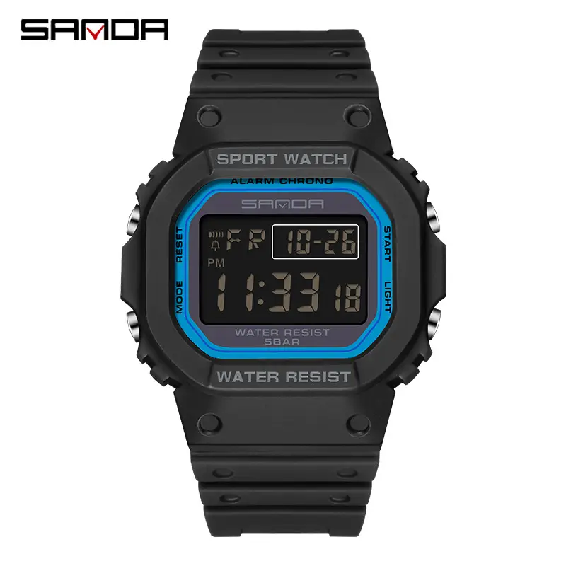 Sanda Green Digital Sport Watch with Water Resistant 11:39 Display