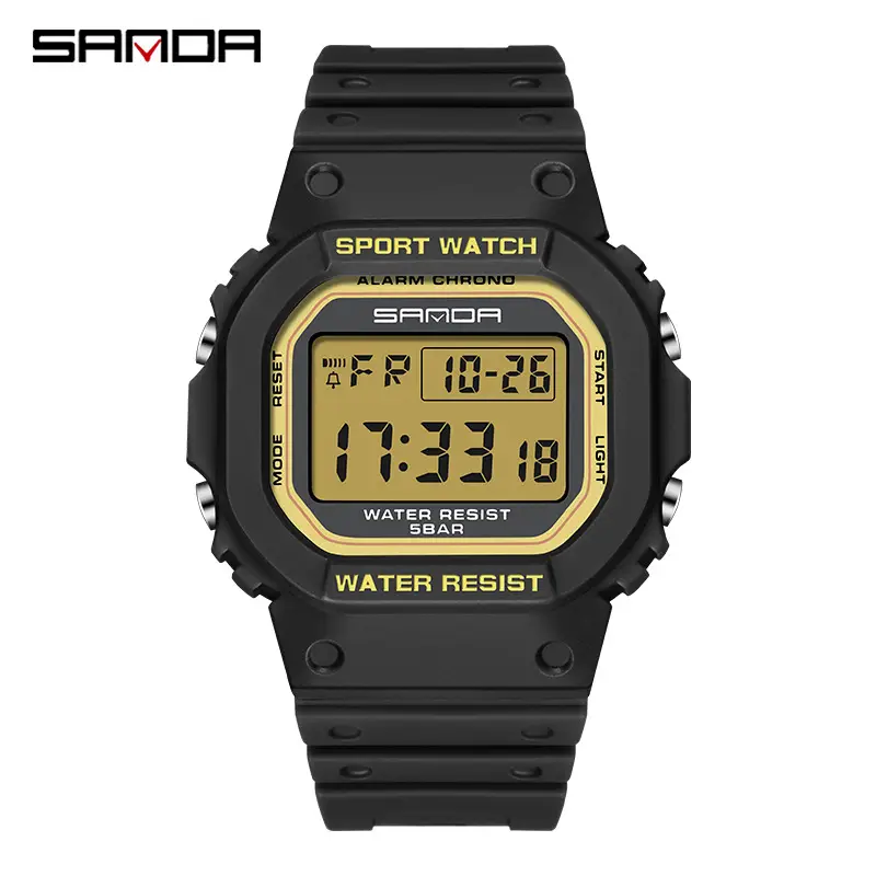Sanda Green Digital Sport Watch with Water Resistant 11:39 Display
