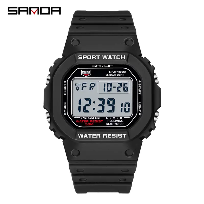 Sanda Green Digital Sport Watch with Water Resistant 11:39 Display