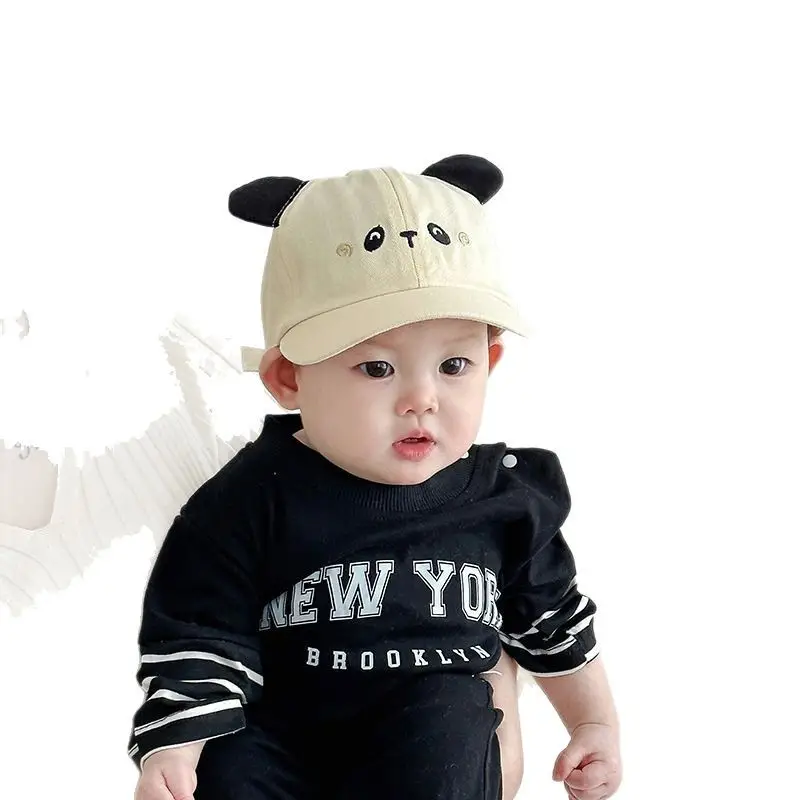 Black Panda Cap for Baby Boys Girls Sun Hat