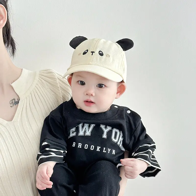 Black Panda Cap for Baby Boys Girls Sun Hat — feature 1