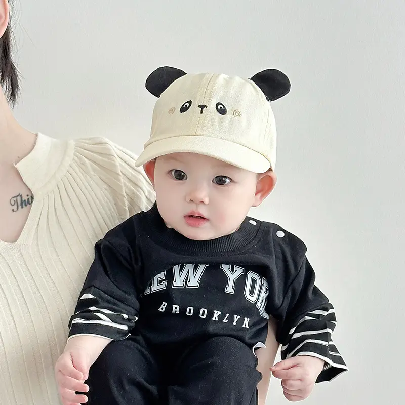 Black Panda Cap for Baby Boys Girls Sun Hat — feature 2
