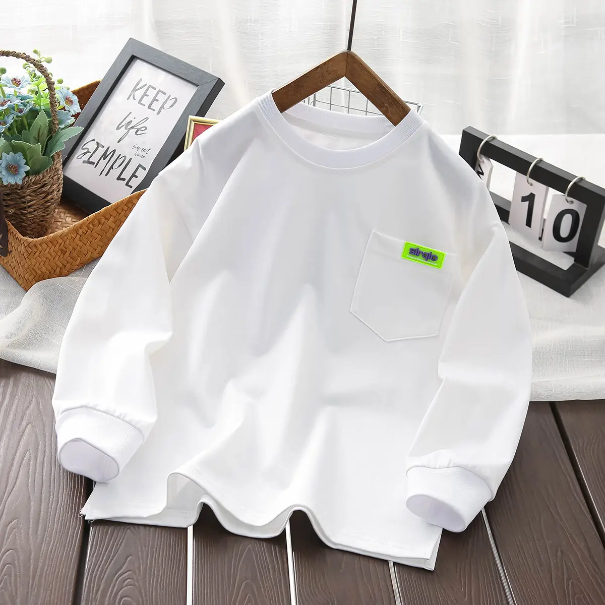 Autum Kids Long Sleeve T-Shirts Set White Black Grey — feature 5