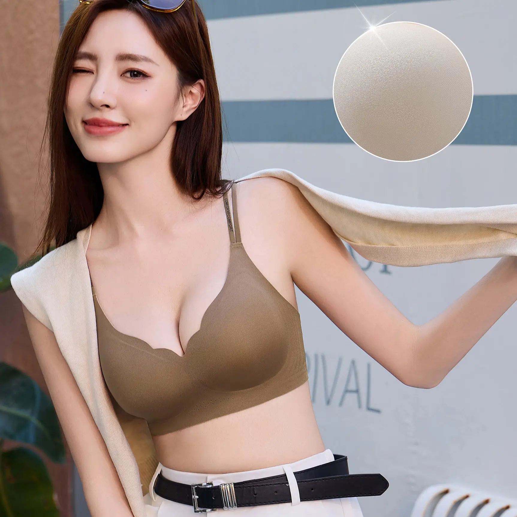 Traceless Jelly Bra Back Cross Fixing Cup for Women - Image 7