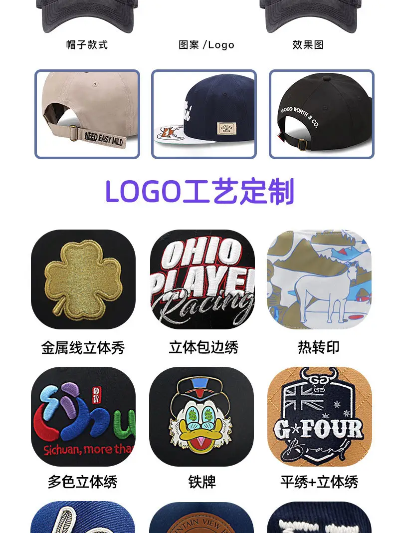 Men Black Baseball Cap with Logo Embroidery — feature 10