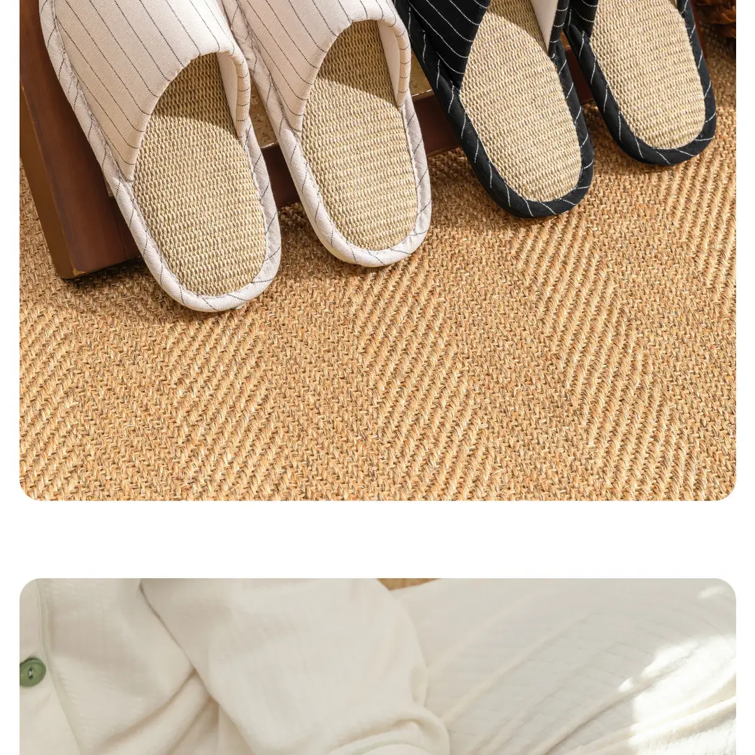 Linen Slippers Women's New Four Seasons Indoor Home Couple Non-Slip Sweat-Absorbing Non-Stinky Feet Silent Cotton Linen Sandals for Men — feature 18