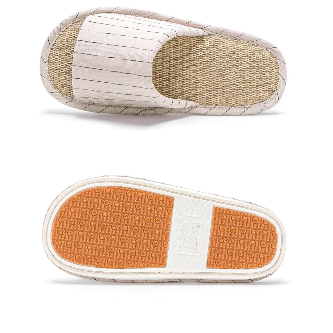 Linen Slippers Women's New Four Seasons Indoor Home Couple Non-Slip Sweat-Absorbing Non-Stinky Feet Silent Cotton Linen Sandals for Men — feature 21