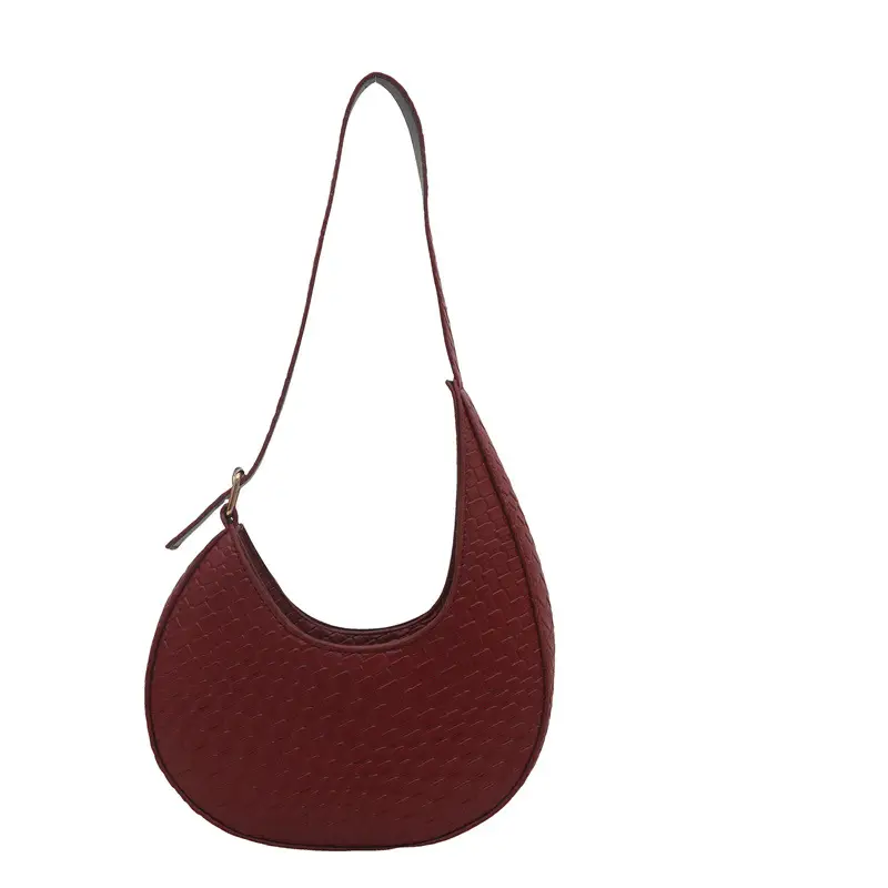 Women's Maroon Woven Shoulder Bag with Adjustable Strap - Image 10
