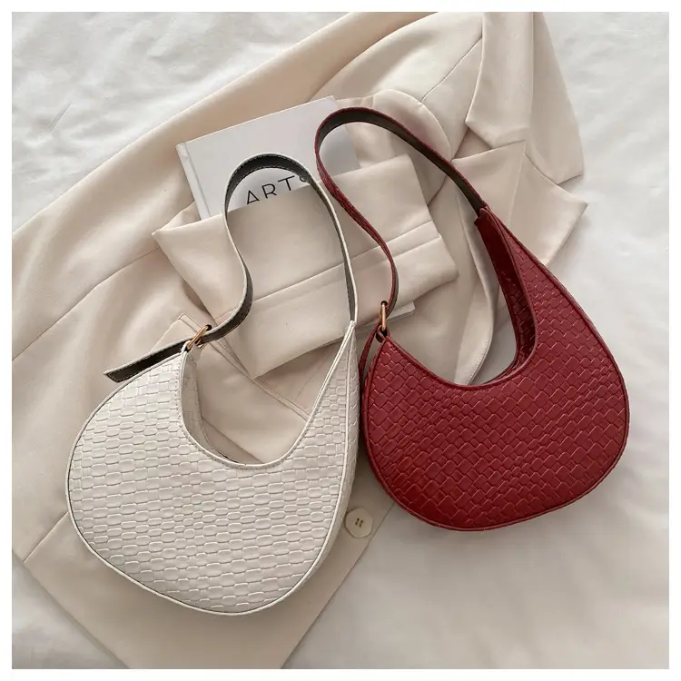 Women's Maroon Woven Shoulder Bag with Adjustable Strap — feature 30