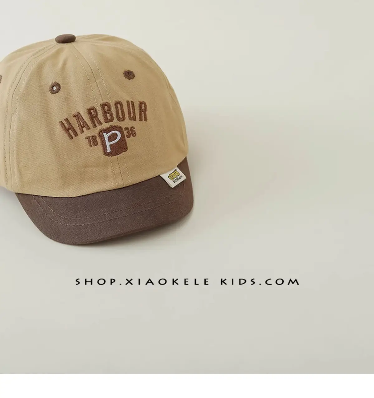Kids Baseball Cap Spring Autumn Letter Embroidery Tan Brown — feature 11