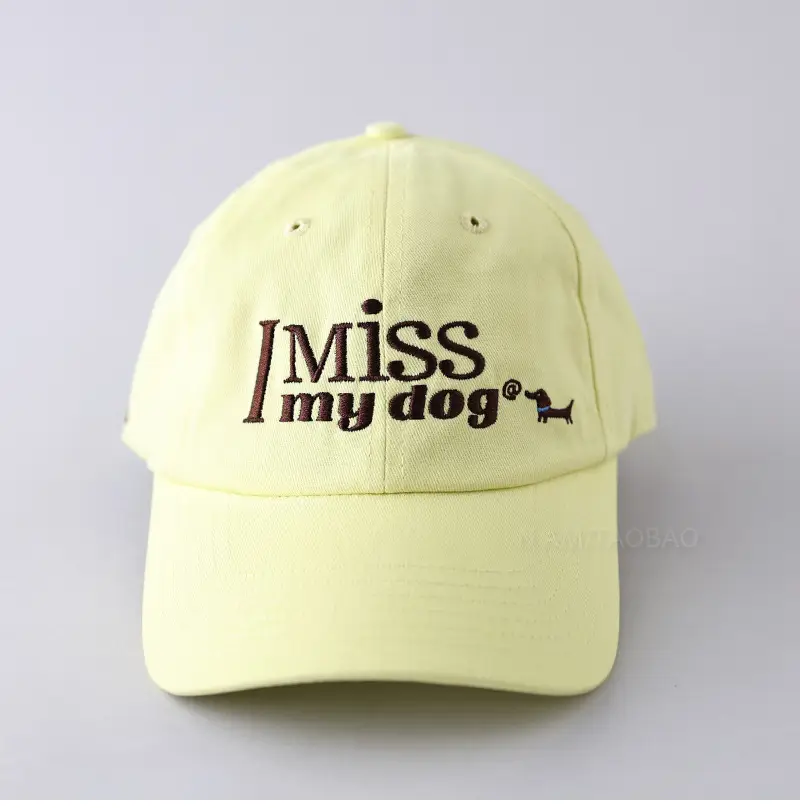 Miss My Dog Baseball Cap Yellow for Men Women — feature 7