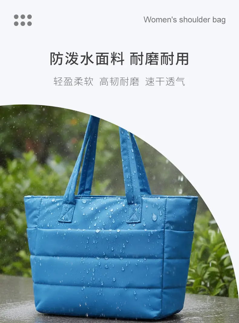 Light Grey Quilted Tote Bag for Commuters — feature 4
