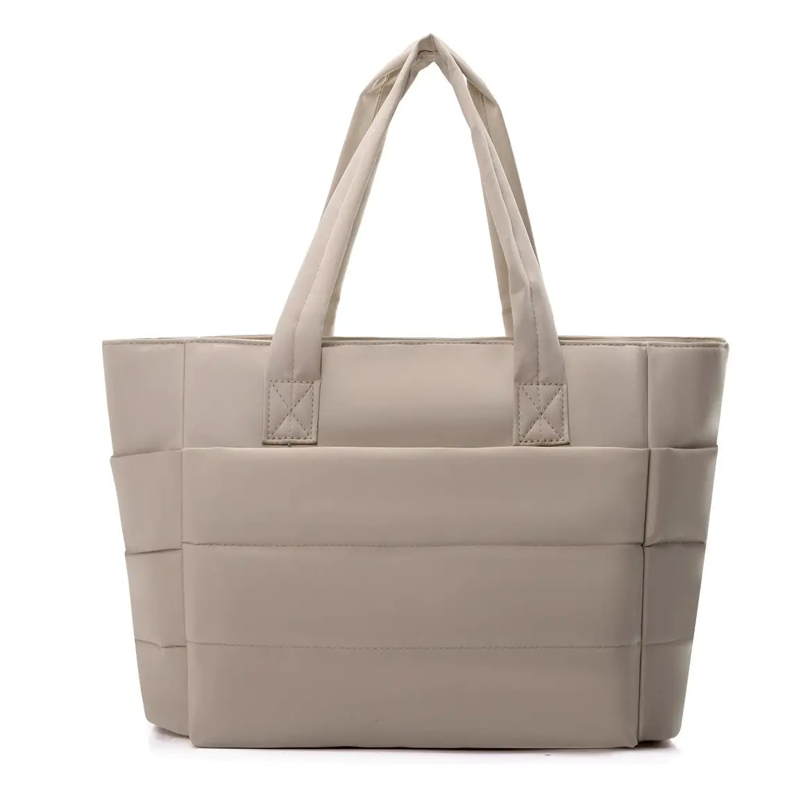 Light Grey Quilted Tote Bag for Commuters - Image 8