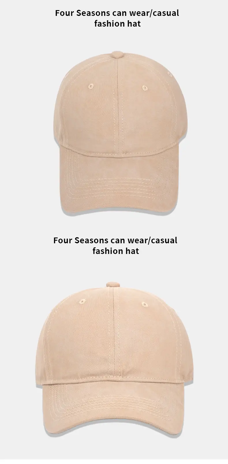 Wash Cotton Baseball Cap for Women Men Summer Sun Visor — feature 12