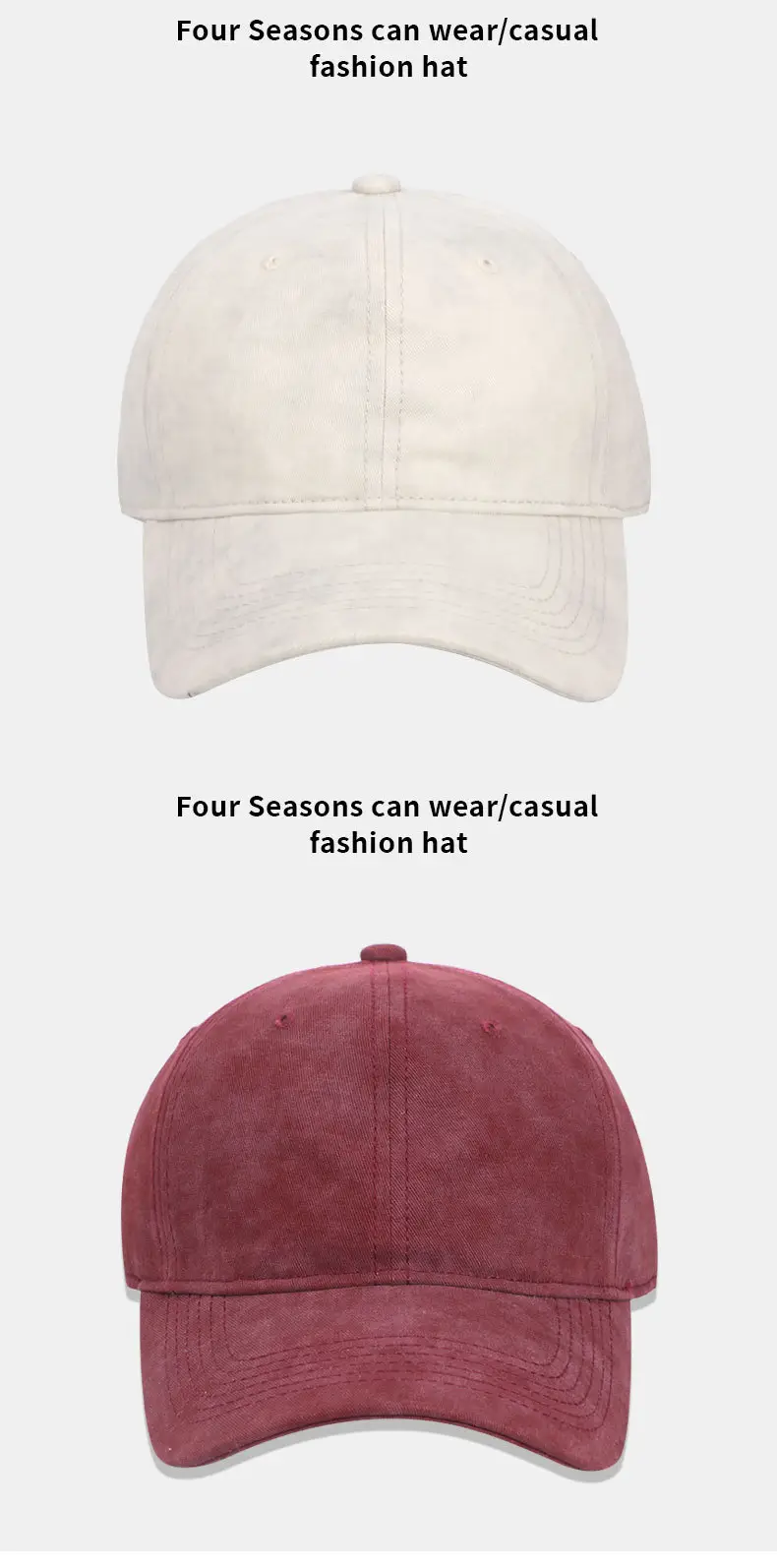 Wash Cotton Baseball Cap for Women Men Summer Sun Visor — feature 13