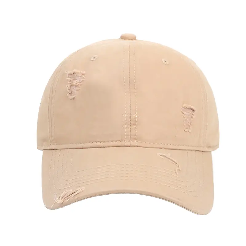 Coffee Color Washed Hole Baseball Cap for Men - Image 15