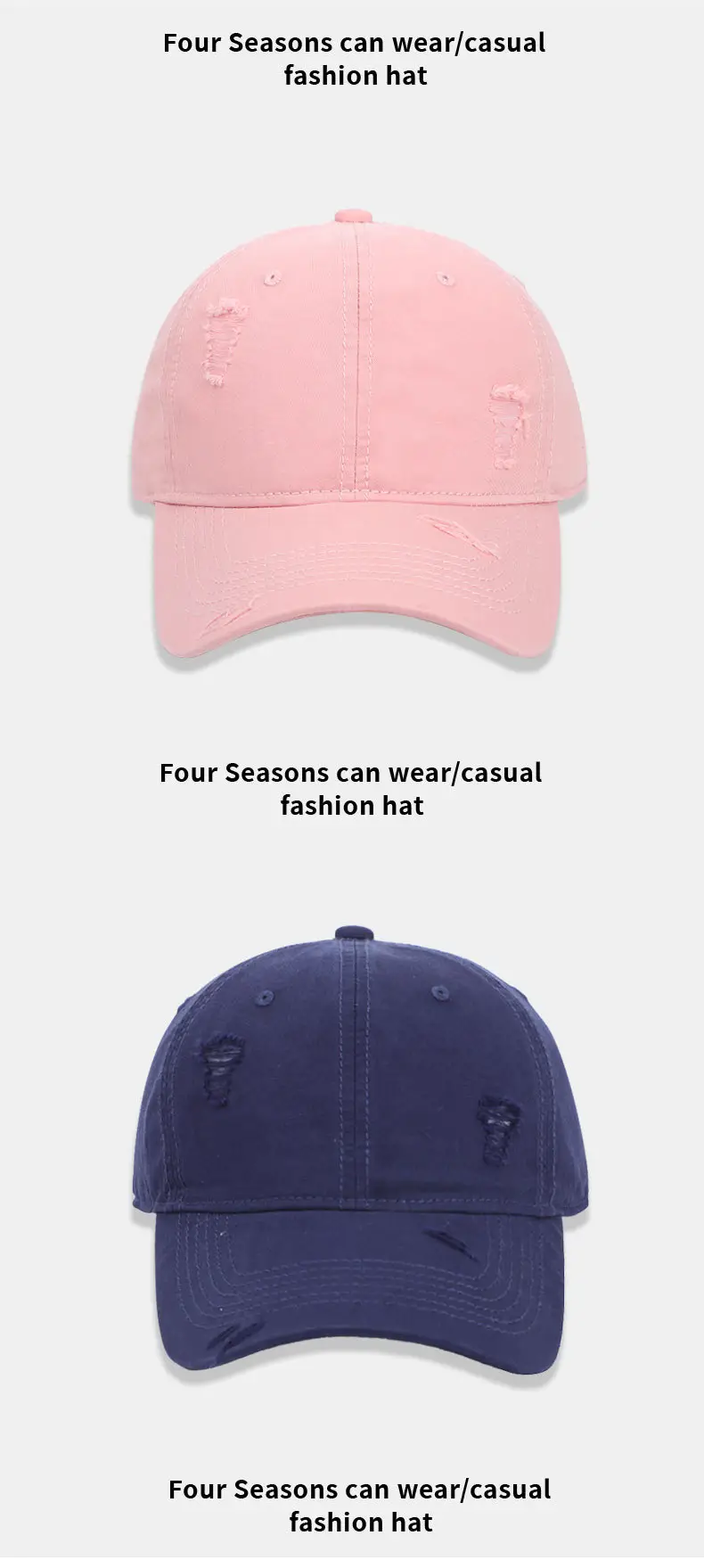 Coffee Color Washed Hole Baseball Cap for Men — feature 14