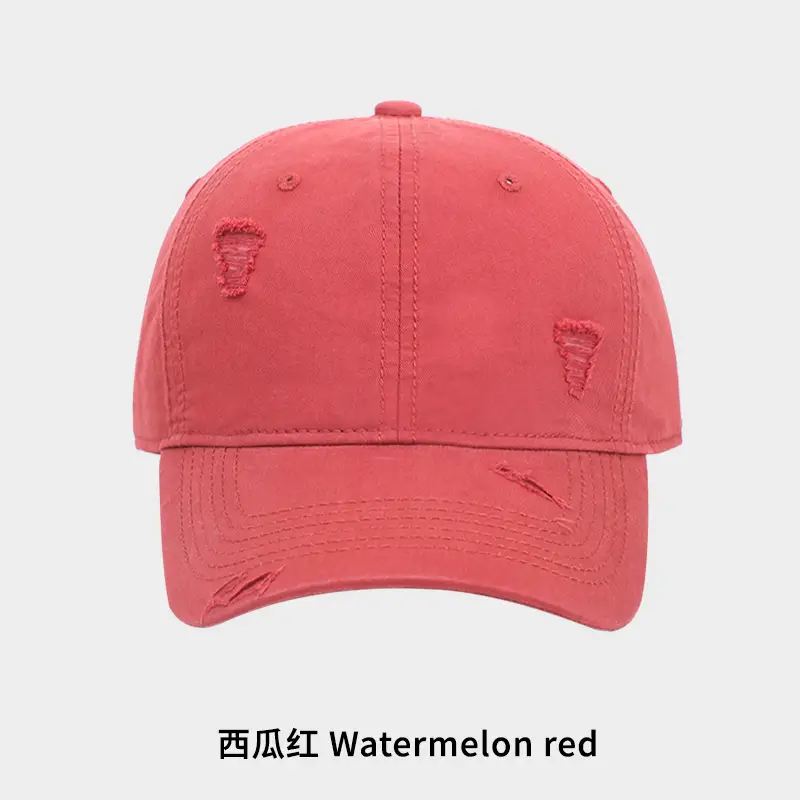 Coffee Color Washed Hole Baseball Cap for Men - Image 7