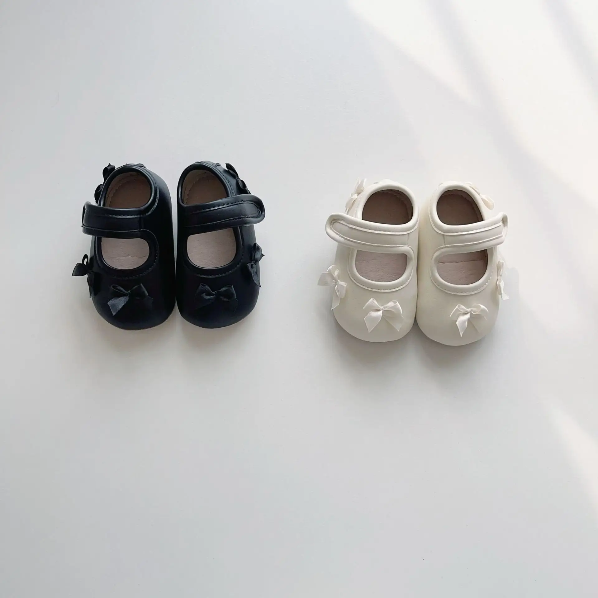 Baby Bow Velcro Shoes for 0-2 Years Non-Slip Soft Sole