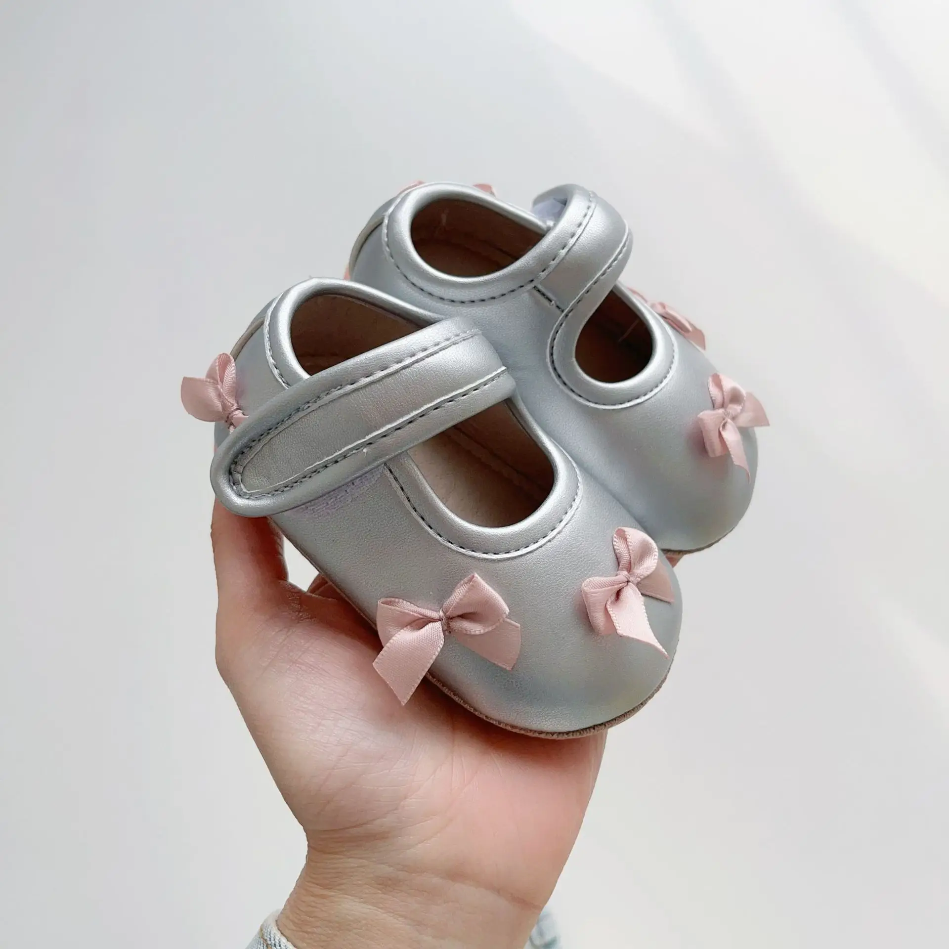Baby Bow Velcro Shoes for 0-2 Years Non-Slip Soft Sole — feature 13