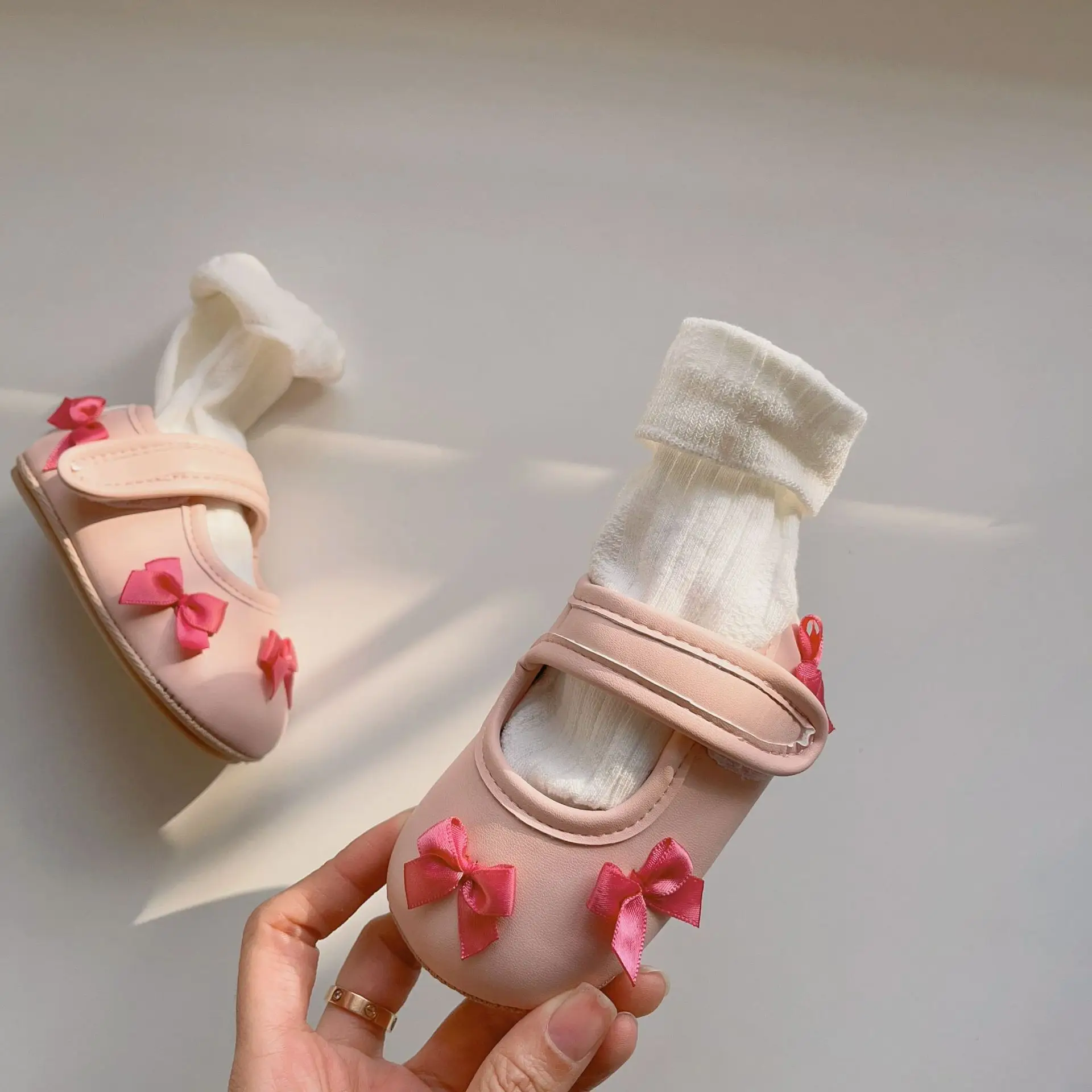 Baby Bow Velcro Shoes for 0-2 Years Non-Slip Soft Sole — feature 8