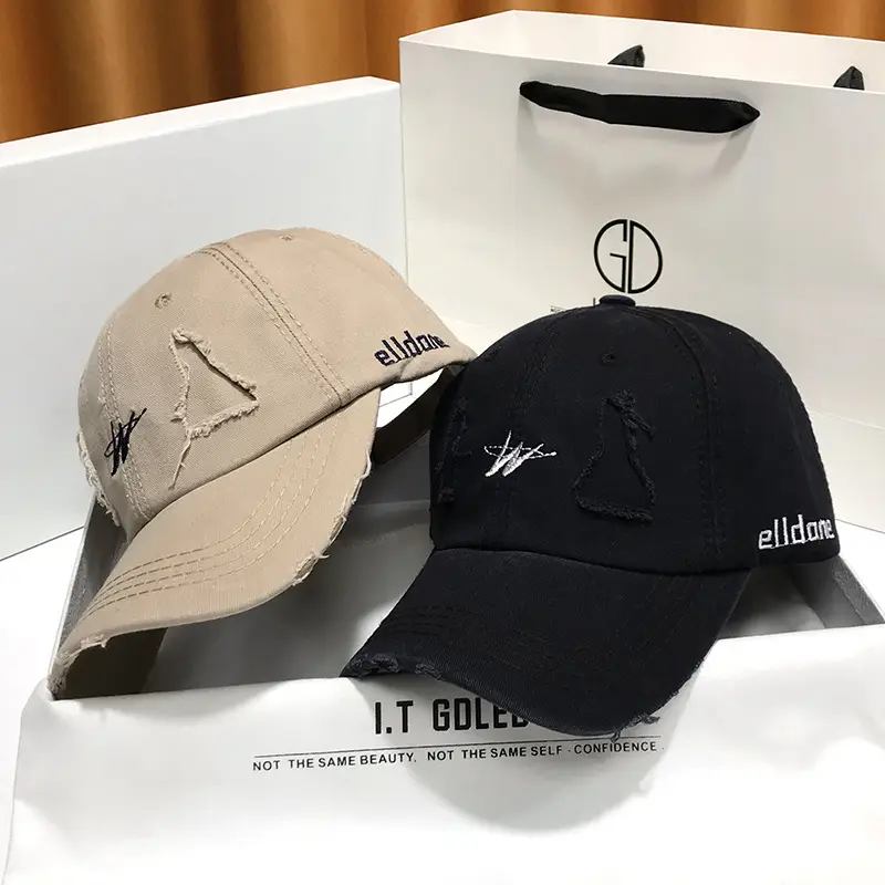 Vintage Baseball Cap Men's Trendy Ins Ripped Sun Hat Hip-hop Cap Soft Top - Image 10