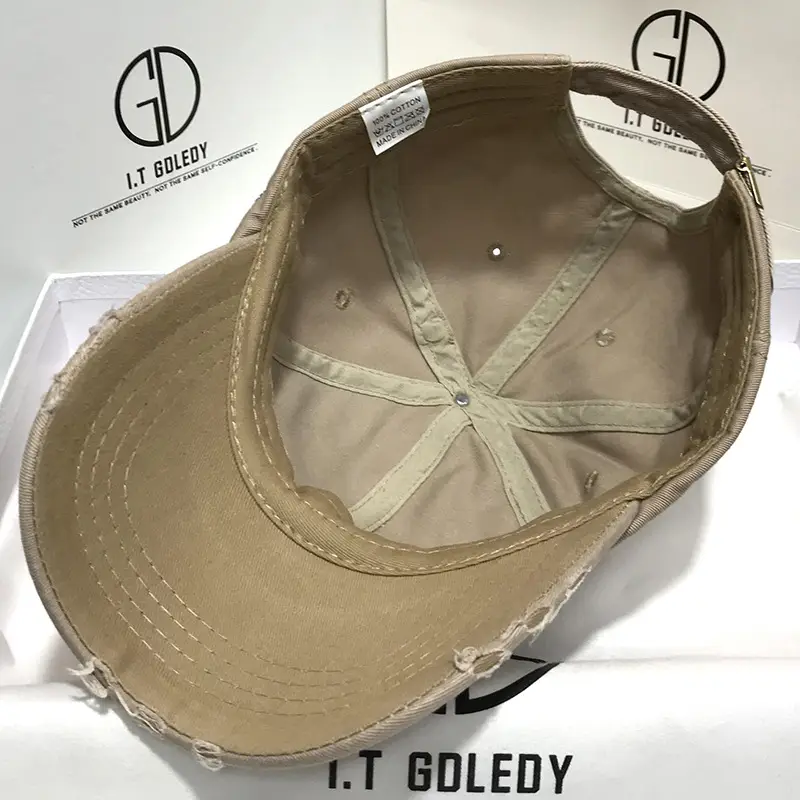 Vintage Baseball Cap Men's Trendy Ins Ripped Sun Hat Hip-hop Cap Soft Top - Image 12