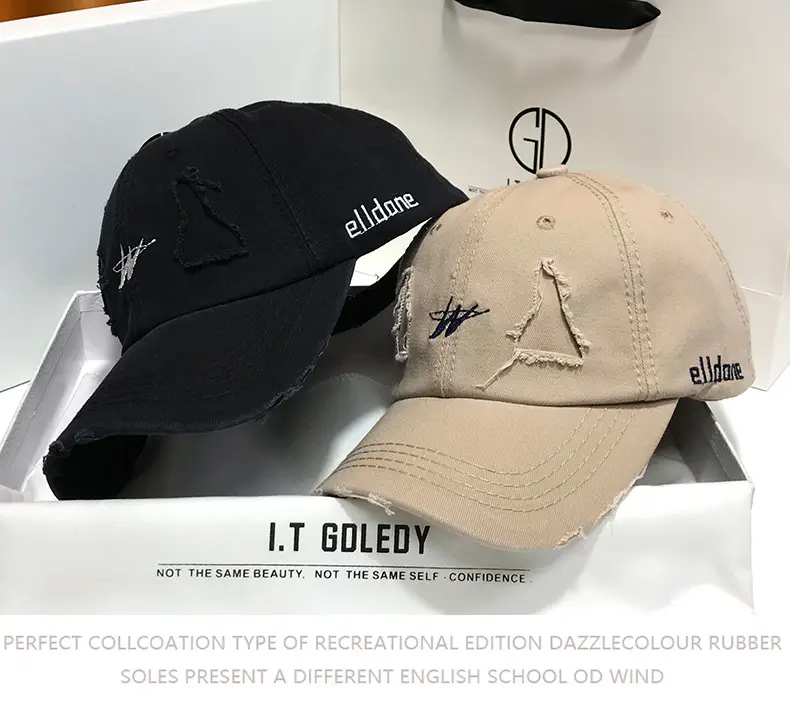 Vintage Baseball Cap Men's Trendy Ins Ripped Sun Hat Hip-hop Cap Soft Top — feature 10