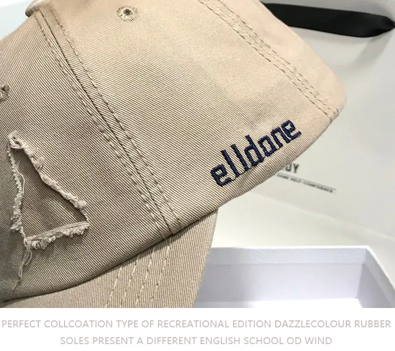 Vintage Baseball Cap Men's Trendy Ins Ripped Sun Hat Hip-hop Cap Soft Top — feature 12